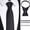 Black Stripes, variant on Men's Pre-tied Black Zipper Tie - No Knot Easy to Wear, Solid Twill Woven Ribbed Texture, Formal Business Dress Tie for Men Black Fine Lines