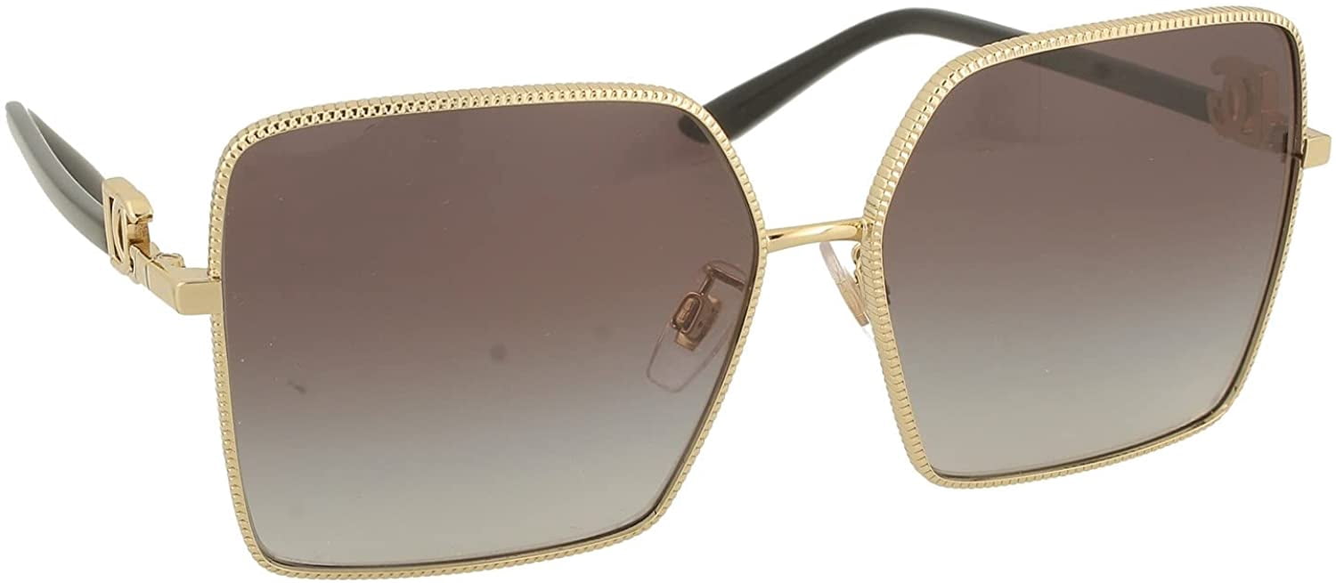 Dolce & Gabbana DG 2279 Metal Womens Square Sunglasses Gold 60mm Adult