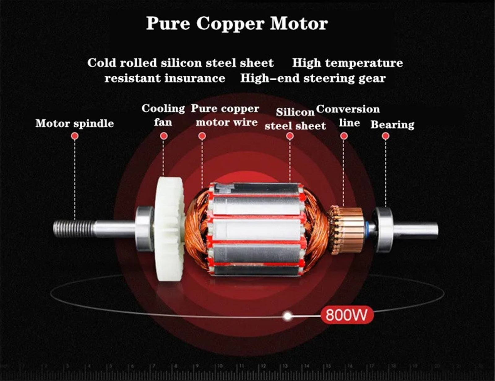 High-Power Bench Grinder, Electric Eoodworking, Jade Carving, Polishing Machine, 0.3-4mm Flexible Shaft Handle 800W