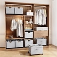 thumbnail image 5 of Shoe Organizer for Closet, Foldable Shoe Storage Box with Wheels and Dividers, Metal Frame, Large Capacity Holds 16-32 Pairs, Clear Cover, 5 of 10