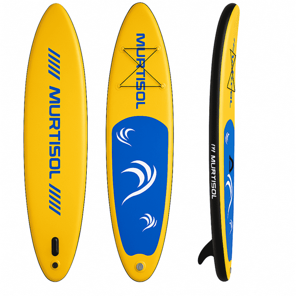 11FT Inflatable Stand up Paddle Board Ultra-Thick Durable PVC w/Premium SUP Accessories & Carry Bag |upgraded paddle boards w/ 3 Fish Fin for Paddling |Up to 350LB