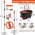 thumbnail image 7 of odorsTT Black 360 °   Spinning Mop Bucket, 3 Washable Microfiber Pads, Adjustable Stainless Steel Handle, Easy Moving with Wheels for Floor Cleanning, 7 of 7