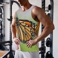 thumbnail image 5 of Lsque A monarch butterfly Pattern Mens Tank Tops Muscle Athletic Quick Dry Sleeveless Workout Fitness T Shirts Beach Tank Top, Loose-fit Sleeveless Shirt for Men-XX-Large, 5 of 7