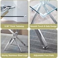 thumbnail image 5 of 5-Piece Dining Table Set, 36" Square Clear Tempered Glass Table & 4 PU Cantilever Chairs with Stainless Steel Legs, Dining Table Set for Small Space, Apartment, Home Office, 5 of 8