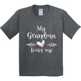 thumbnail image 3 of Inktastic My Grandma Loves Me Heart Grandchild Youth T-Shirt, 3 of 5