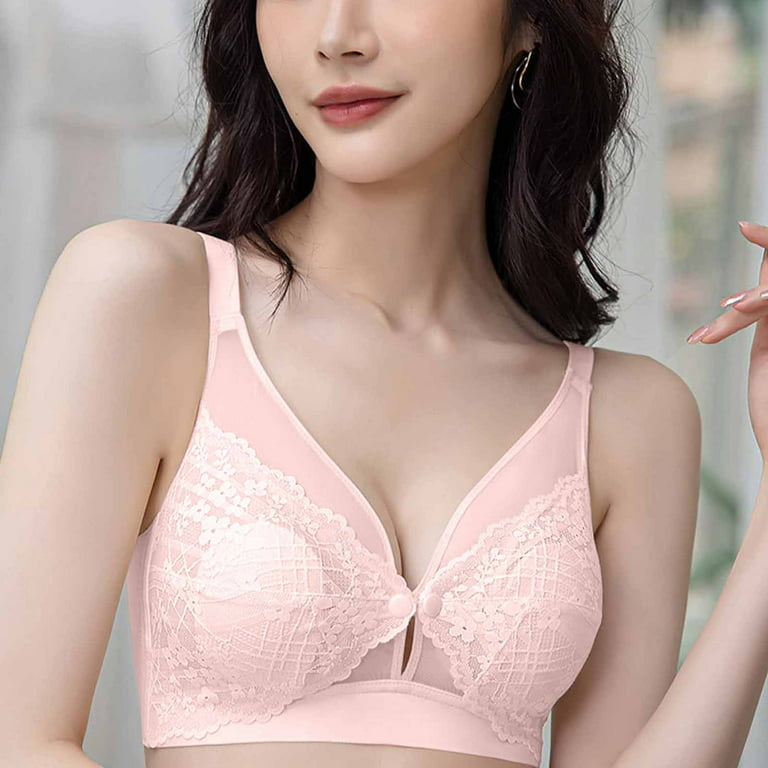 Low Back Bra for Backless Dress, Women's Sexy Ultra-thin Lace Bra Without  Steel Ring Breast Front Opening Feeding Bra, Push Up Bra for Small Breasts