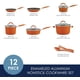 thumbnail image 2 of Rachael Ray Cucina - Batería de cocina antiadherente, porcelana dura, 12 piezas, Anaranjado Calabaza, 2 of 5