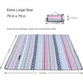thumbnail image 3 of Beach Blankets Sandproof Waterproof 3 Layers Machine Washable, Sandproof Beach Blanket(Red Flower Sea-79x79), 3 of 4