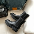 thumbnail image 5 of Dakaela Women's Chelsea Boots Fashion Lug Sole Ankle Booties Chunky Heel Slip on Elastic Dress Shoes, 5 of 8
