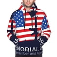 thumbnail image 4 of KLL Memorial Day Print Mens Hoodie Long Sleeve Casual Pullover Hooded Sweatshirt Fashion Drawstring Hoodies with Pocket-Large, 4 of 6