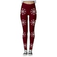 thumbnail image 3 of WILLBEST Leggings de Cintura Alta con Estampado de Copos de Nieve Navideños para Mujer, para Yoga, Entrenamiento, Deportes, Cómodos, Elásticos Y Suaves, Pantalones Deportivos Grande, 3 of 4