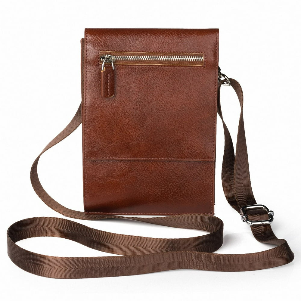 brown shoulder travel bag