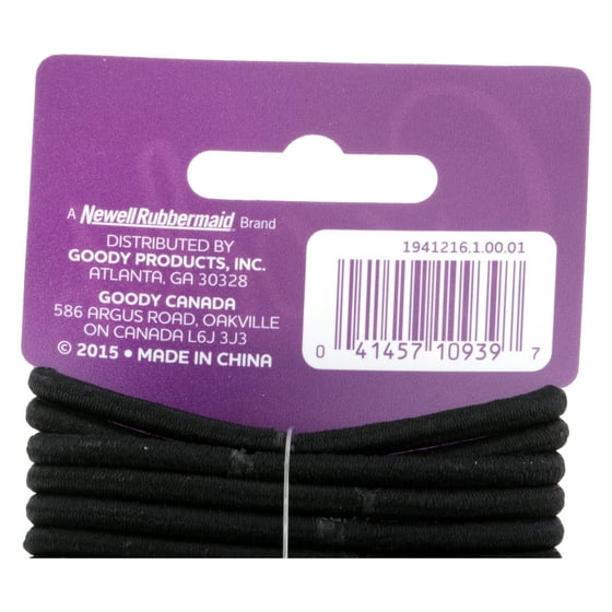 Goody Goody Ouchless Black Hair Elastics, No Metal Gentle Hair Ties