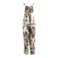 thumbnail image 6 of Gureui Women Boho Floral Plus Sizes Jumpsuit Sleeveless Button Up Baggy Wide Leg Trousers Casual Suspender Overalls Romper Pants with Pockets, 6 of 10