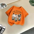 thumbnail image 5 of Gelikeya Toddler Kids Girls Shirts Size 6-8 Fashion Cute Printed Casual Round Neck Short Sleeve Shirts Back to School Tops Summer Clothing Orange 6-8 Years, 5 of 5