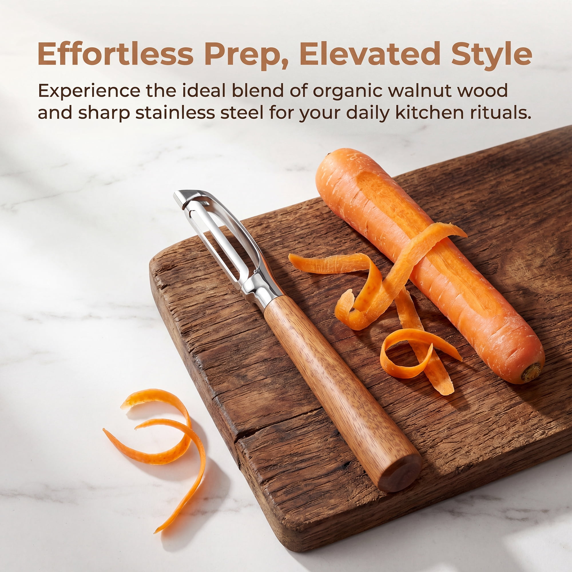 Unique Bargains Wood Vegetable Peeler, Durable Potato Peeler with Ergonomic Handle Dark Brown-Straight 7.1"x0.8"
