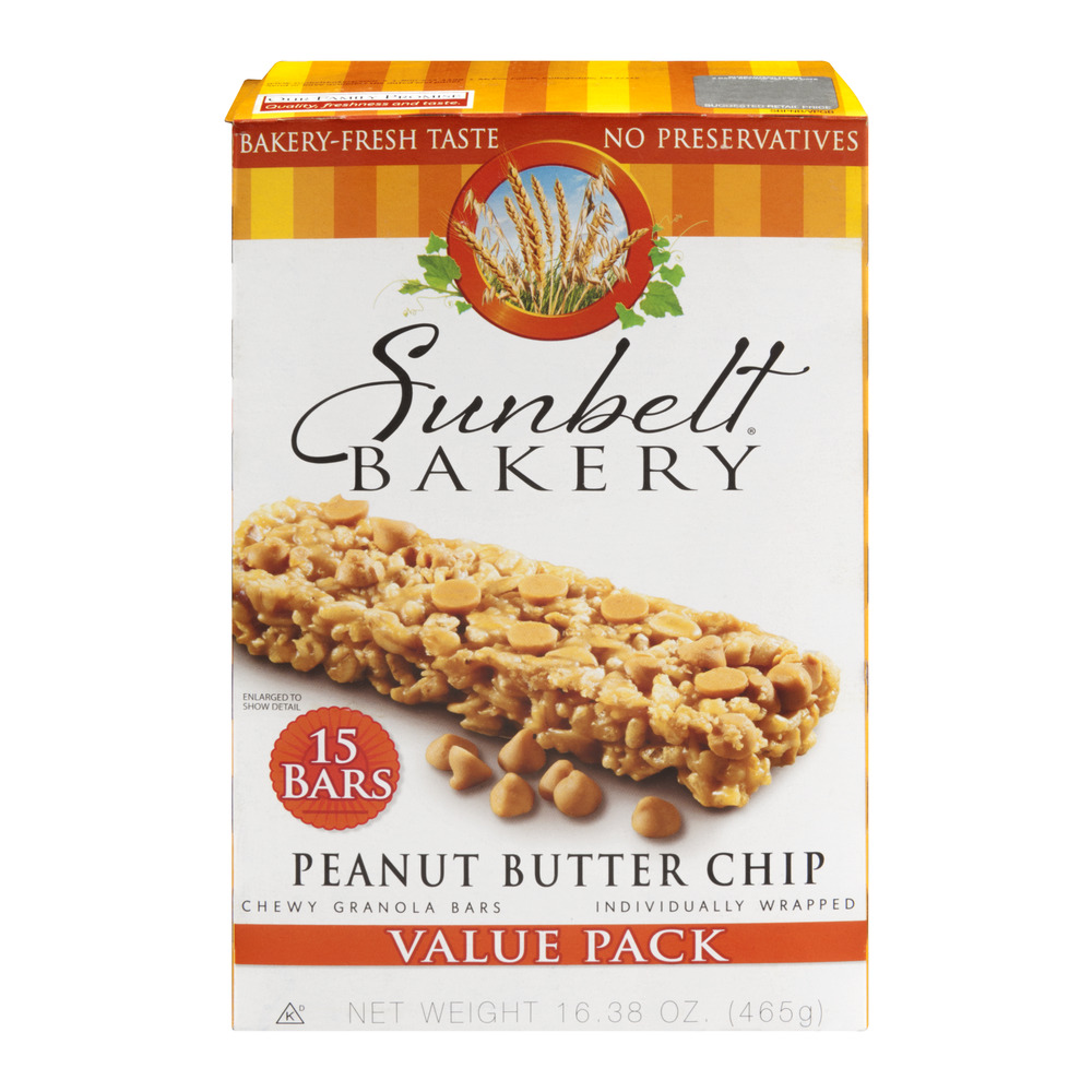 Sunbelt Chewy Peanut Butter Chip Granola Bars, 15 Count, 16.38 Oz ...