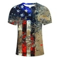 thumbnail image 4 of Shirts for Men under $5 Short Sleeve Round Neck Independence Day Printed Summer Casual T-shirt Multicolor L, 4 of 5