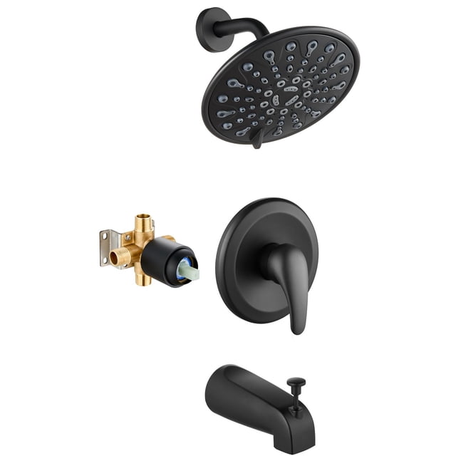 Juego de grifos para bañera y ducha gotonovo, 6 modos, negro mate