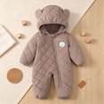 thumbnail image 2 of 18-24 Months Toddler Kids Boys Girls Onesies Snowsuits Toddler Winter Clothes Solid Romper Hooded Jumpsuit Warm Outwear Jackets Little Kids Winter Outfits, 2 of 7