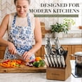 thumbnail image 2 of Astercook 16-Piece Kitchen Knife Set with Wooden Block and Dual Built-In Sharpener, Full Tang Design Knives Set with Ergonomic Steel Handles, Razor Sharp & Rust-Resistant, Walnut Brown, 2 of 9