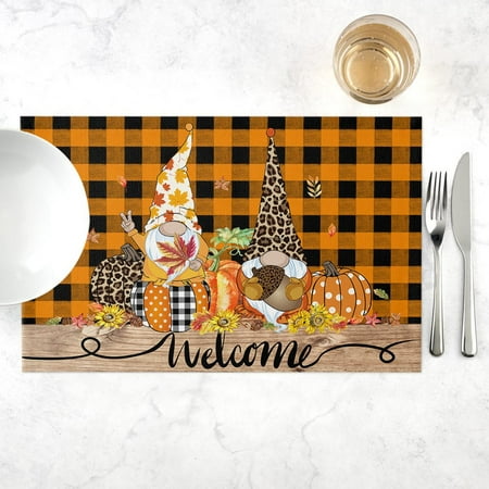 

Halloween Placemat for Dining Table Pumpkin Drink Coasters Kitchen Decor