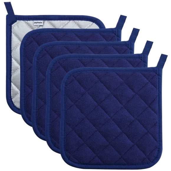Espacio libre para ollas de cocina, soportes para ollas resistentes al calor, almohadillas calientes, salvamanteles para cocinar y hornear (5, azul oscuro)