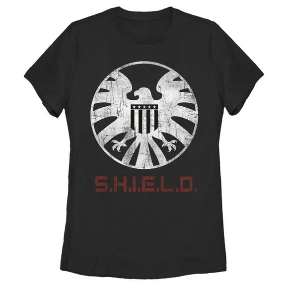 Women's Marvel Agents of SHIELD Distressed Logo  Graphic Tee Black Medium