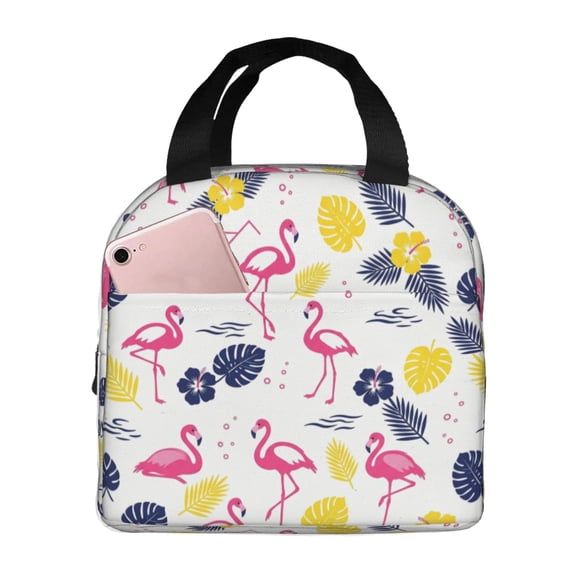 Flamingos Insulated Lunch Box Reusable Lunch Bag Women Men Cooler Tote Bag For Work Picnic School Office