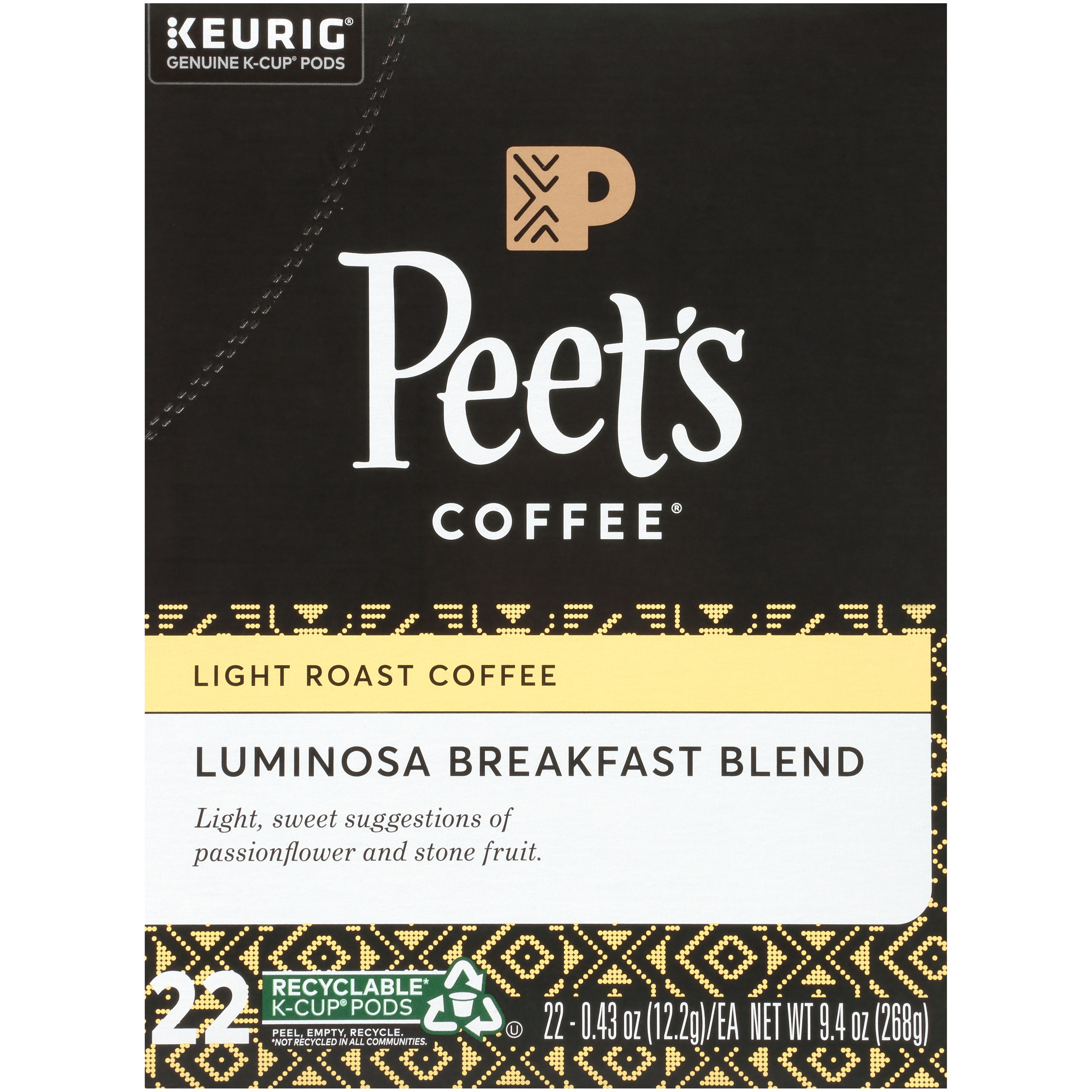 Peet's Coffee® Luminosa Breakfast Blend Light Roast Coffee KCup® Pods