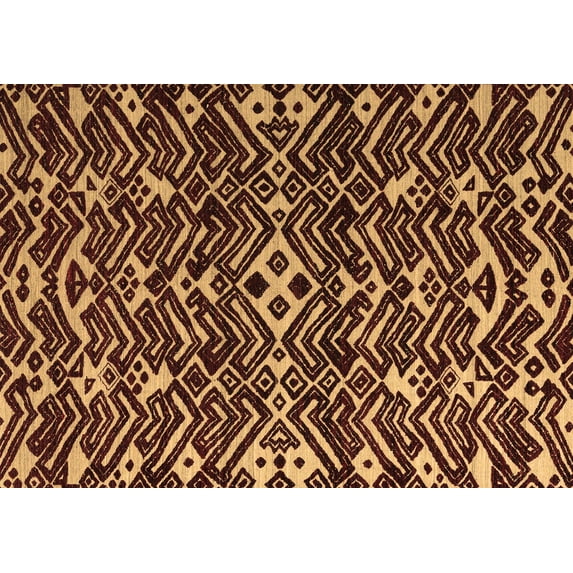 Ahgly Company Indoor Rectangle Abstract Brown Modern Area Rugs, 2' x 3'