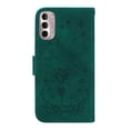 thumbnail image 3 of Wallet Case For Motorola Moto G Stylus 4G 2022, Butterfly Embossed & Cute Flower Patterned PU Leather Magnetic Clasp Flip Stand Card Slots Kickstand with Hand Strap Shockproof Cover,
Green, 3 of 8