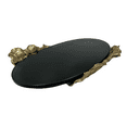 thumbnail image 2 of 15" Aluminum Glass Oval Black Floral Tray, 2 of 12