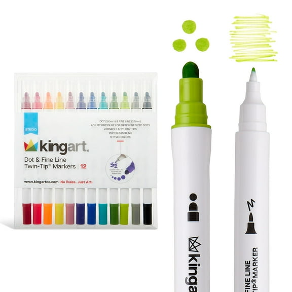 Dot & Fine Twin-Tip™ Markers, Set of 12 Unique Colors