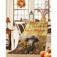 thumbnail image 2 of Autumn Highland Cattle Flannel Blanket for Bed,Travel and Camping, Cowboy Hat Pumpkin Super Soft Cozy Blanket for All Seasons 40"x60", 2 of 6