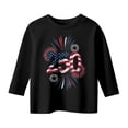 thumbnail image 5 of USA 250th Anniversary Shirt Girls Patriotic 4Th of July Graphic Print Three Quarter Sleeve Casual Tee Shirt for Toddler and Youth Kids Black 3 Years-4 Years, 5 of 5