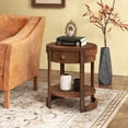 thumbnail image 4 of Gymax 2PCS Nightstand w/ Shelf & Wood Grains Drawer Round End Table for Living Room, 4 of 10