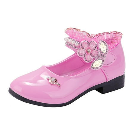 

Ketyyh-chn99 Toddler Shoes Girl Toddler Shoes Girls Sandals Low Heel Dress Ankle Strap Flower Shoes Toddler/Little Kid/Big Kid Hot Pink 11