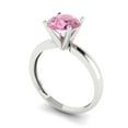 thumbnail image 2 of Clara Pucci 14K White Gold 1.5ct Pink Solitaire Ring for Women, 2 of 8