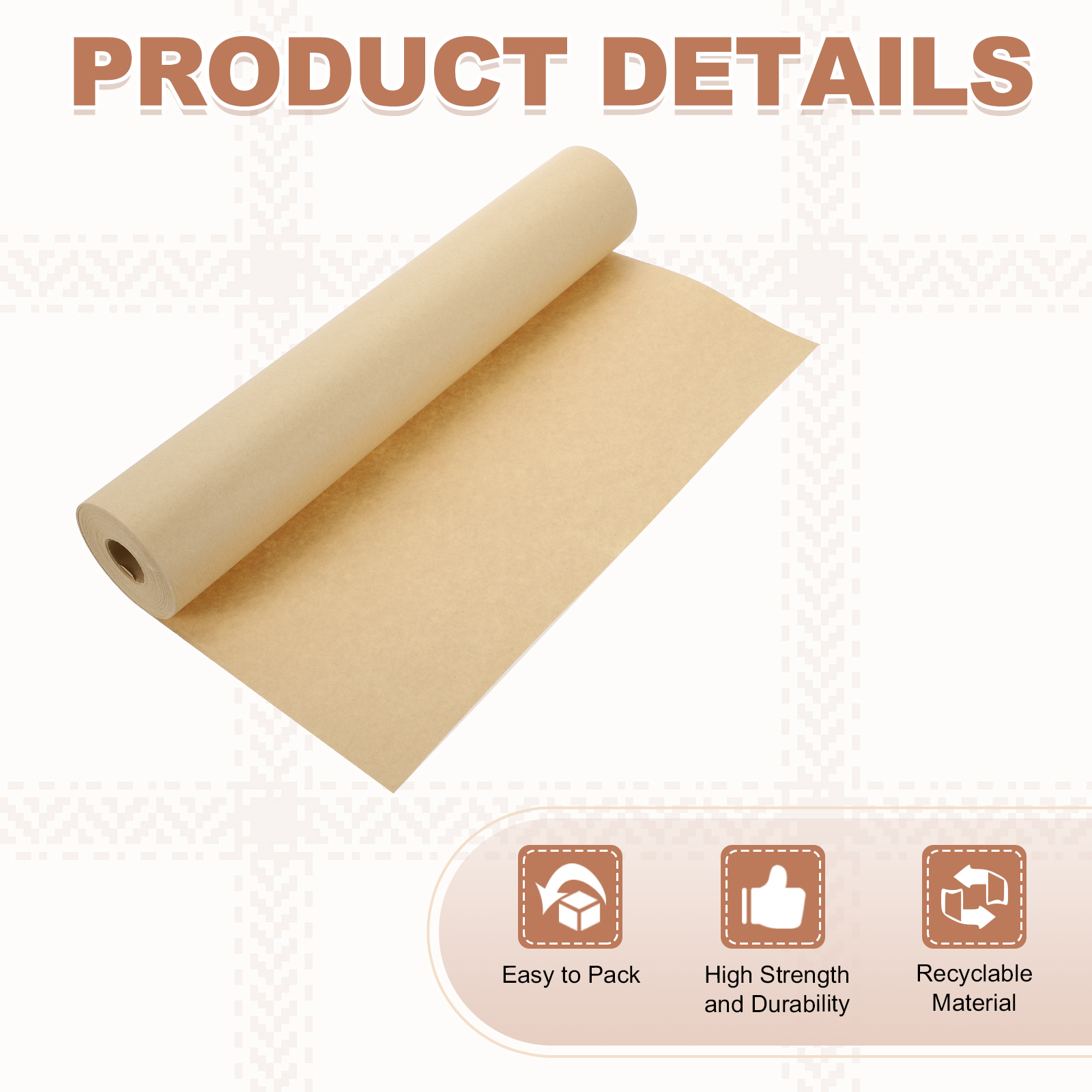 Uxcell Kraft Wrapping Paper, 15"x 1181"(98.42') Decorative Paper Kraft Craft Paper for Gift Wrapping Bouquet Flower Bulletin Board Art Painting Craft Packaging Shipping, White 738GSM