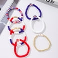thumbnail image 5 of MLYeeWf 4th of July Independence Day Beaded Stretch Bracelets Red White Blue Bracelets for Women Man, 6.69Inch, 5 of 5