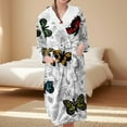 thumbnail image 4 of Long Sleeve Robes for Women Fluffy House Coat Oversized Kimono Women's Sleepwear Spa Womens Bathrobe Purple, 4 of 5