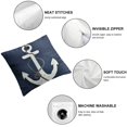 thumbnail image 4 of Acheng Throw Pillow Covers Summer Nautical Costal Navy Blue White and Gray Stripe Helm Anchor Boat Star Decorative Pillow Cases Home Decor Standard Square Pillowcases,2 Pcs White, 4 of 6