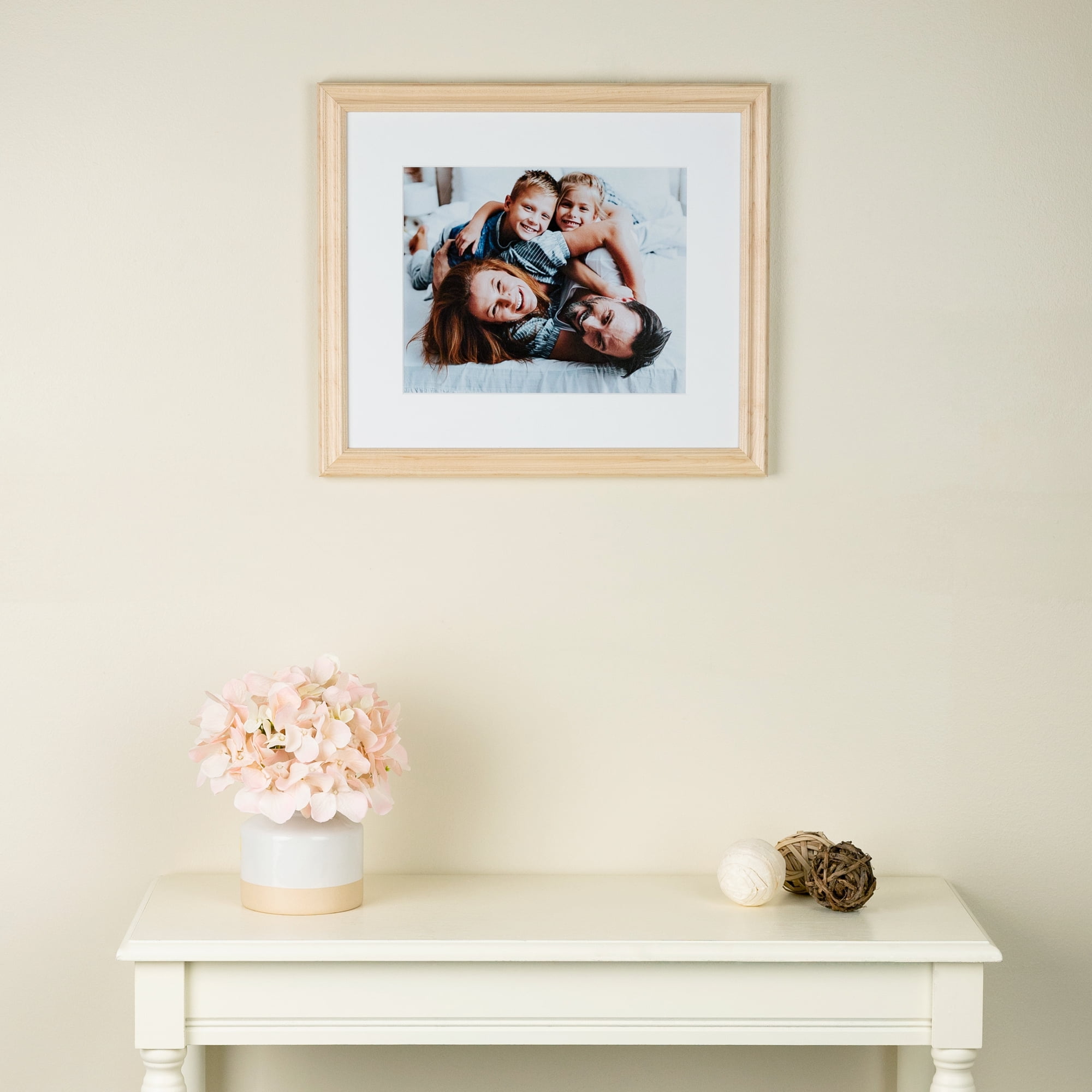 ArtToFrames 18" x 24" Clear Stain Picture Frame, 18x24 inch White Wood Poster Frame (WOM-4091)