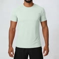 thumbnail image 2 of Men's Short Sleeve Crew Neck T-Shirt with Side Slit Hem – Solid Lightweight Tee Tops for Summer Gym and Casual Wear White T Shirt Men, 2 of 8