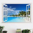 thumbnail image 4 of 3D ventana falsa playa patrón papel tapiz autoadhesivo mural calcomanía arte pared pegatina decoración para sala de estar Yuarrent JJ19456-01, 4 of 6
