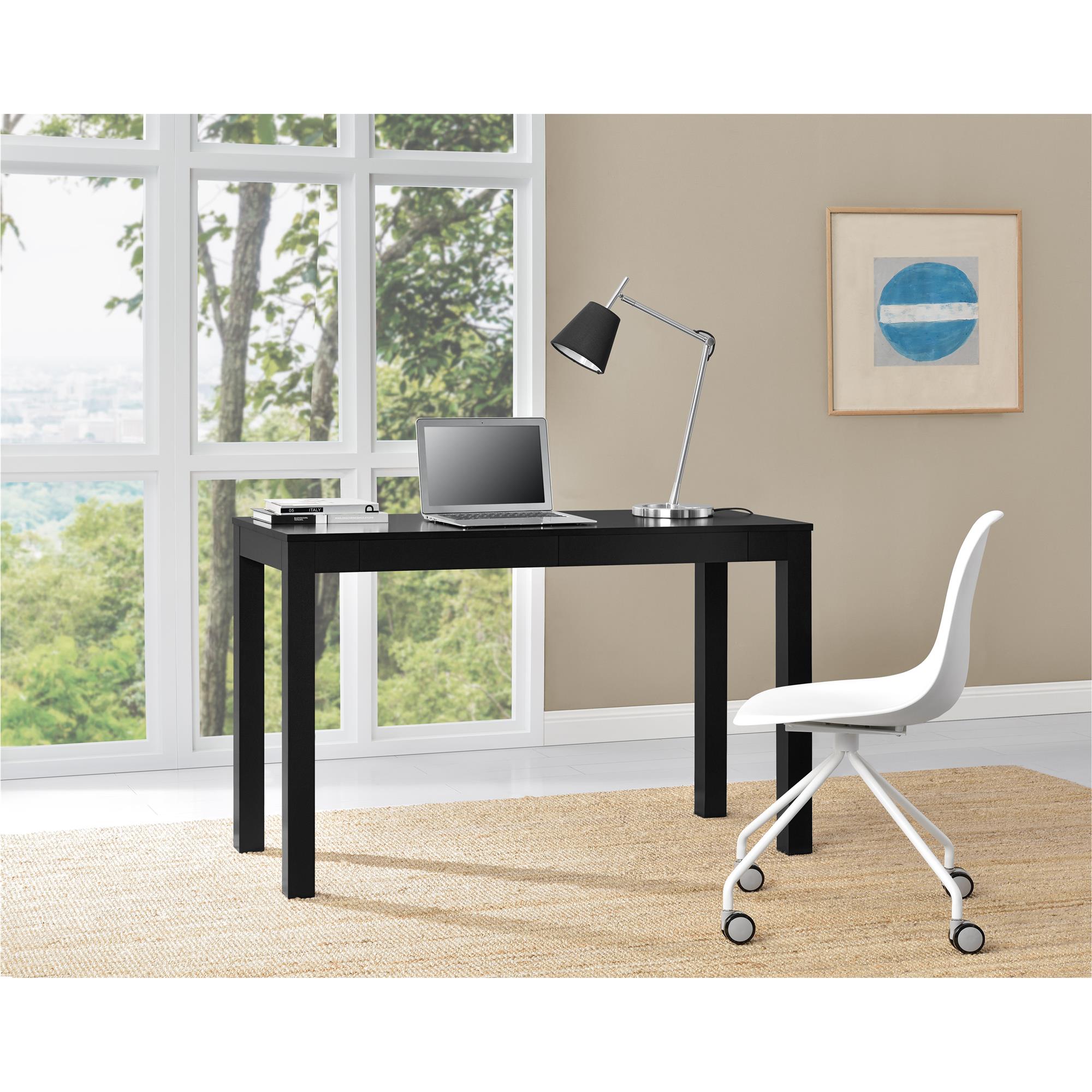 Ameriwood Home Large Parsons Computer Desk with 2 Drawers, Black - image 2 of 8