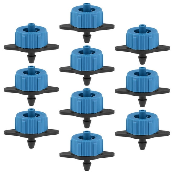 Pressure Compensating Dripper 2 GPH 8L/H Emitter for Garden Lawn Drip Irrigation Barbed Hose Connector Black Blue 15pcs