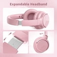 thumbnail image 4 of Auriculares con cable Botesty Sound con micrófono para colocar sobre la oreja, color rosa, 4 of 7