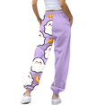 thumbnail image 4 of Purple Pajama Pants for Women Baggy Funny Sweatpants Fall Lounge Joggers for Teen L, 4 of 9